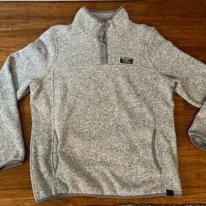 Women's L.L.Bean Sweater Fleece Pullover in heathered grey, size large